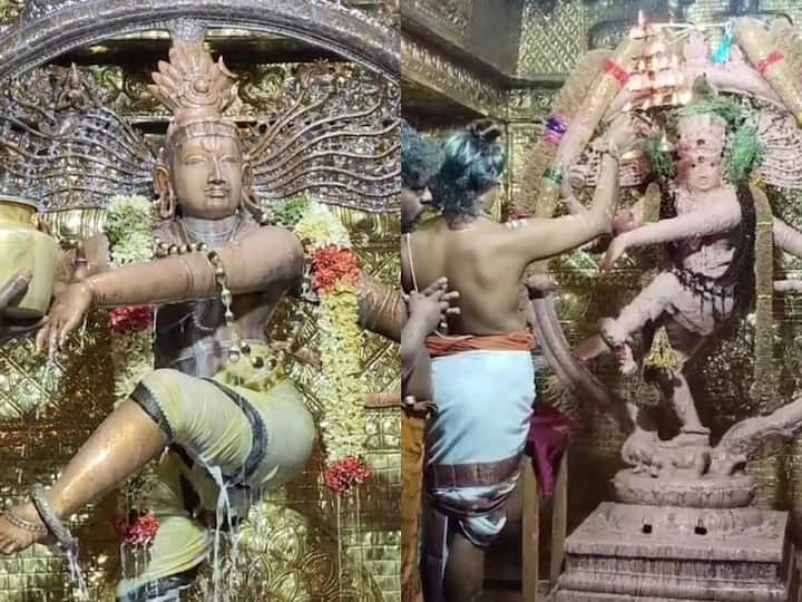 Arudra Darshan 2023 : மயிலாடுதுறை கோனேரிராஜபுரத்தில் திருவாதிரையை முன்னிட்டு உலகில் மிக பெரிய வடிவமான புகழ்பெற்ற எட்டரை அடி உயர நடராஜபெருமானுக்கு ஆருத்ரா அபிஷேகம் நடைப்பெற்றது