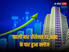 शेयर बाजार ऐतिहासिक हाई पर हुआ क्लोज, सेंसेक्स पहली बार 72,000 के पार हुआ बंद, बैंकिंग स्टॉक ने भरा जोश