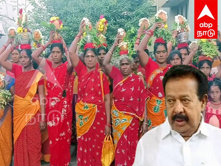 Villupuram DMK women activists took 108 milk jugs and prayed for Ponmudi again as minister விழுப்புரம் : பொன்முடி மீண்டும் அமைச்சராக வேண்டி திமுக பெண் தொண்டர்கள் 108 பால்குடம் எடுத்து  சிறப்பு பிரார்த்தனை