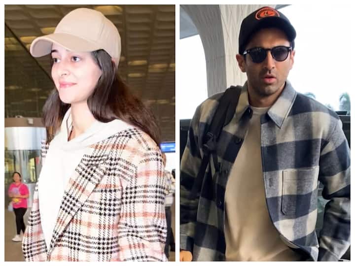 On Wednesday morning, Ananya Panday and Aditya Roy Kapur were seen at the Mumbai airport.