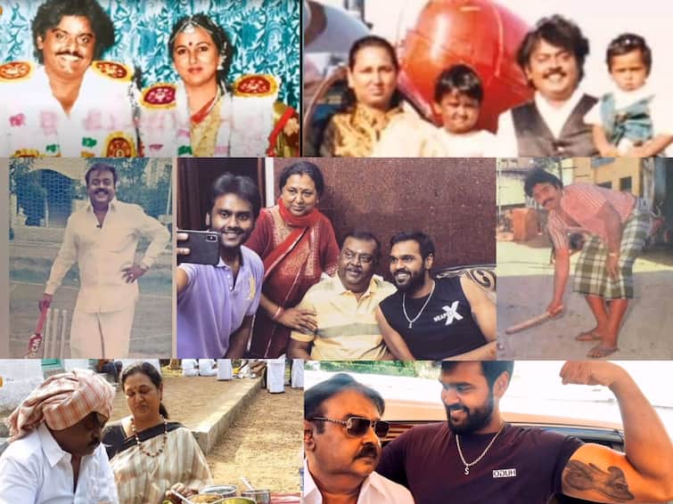 late actor vijayakanth family photos with son and wife Vijayakanth Family Photos : வானத்தைப் போல மனம் படைத்த மன்னவனே...கலங்க வைக்கும் விஜயகாந்த் புகைப்படங்கள்