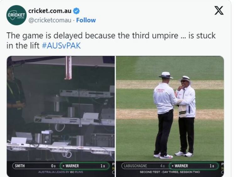 AUS vs PAK Boxing Day Test Third umpire gets stuck in MCG lift leading to delay in play on Day 3 AUS vs PAK: లిఫ్ట్‌లో ఇరుక్కుపోయిన థర్డ్‌ అంపైర్‌ ఆసిస్‌-పాక్‌ మ్యాచ్‌లో ఆసక్తికర ఘటన