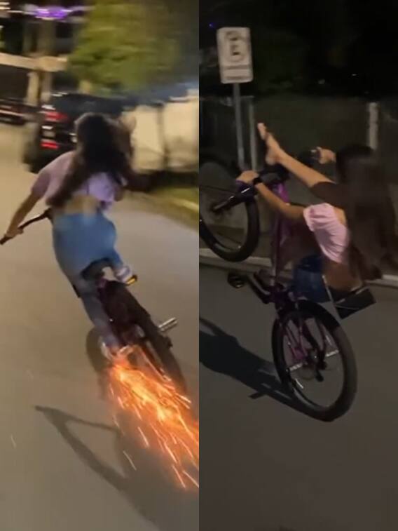 Video: सुनसान सड़क पर 'पापा की परी' का खतरनाक स्टंट, वीडियो वायरल