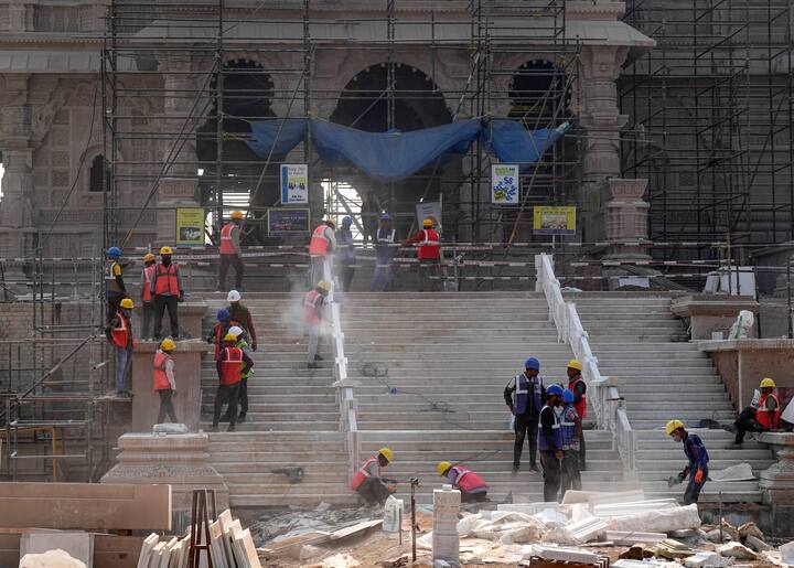 राममंदिर संकुलाच्या 70 एकर जमिनीपैकी सुमारे 70 टक्के जमीन हरित क्षेत्र असेल. मंदिर परिसर 'आत्मनिर्भर' असेल, अशी माहिती ट्रस्टच्या अधिकाऱ्यांनी दिली आहे. (Image Source : PTI)