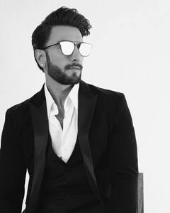 Ranveer Singh Poses In A Crisp Black & White Pantsuit - SEE PICS