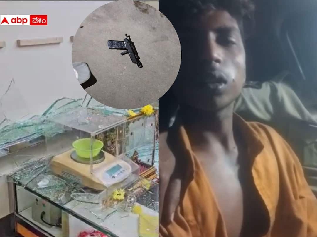 Yerpedu mandal robbed at Jewellery Shop locals caught one thief Tirupati Crime: కత్తులు, తుపాకీలతో బెదిరించి నగల దుకాణంలో చోరీ, ఓ దొంగను చితకబాదిన స్థానికులు