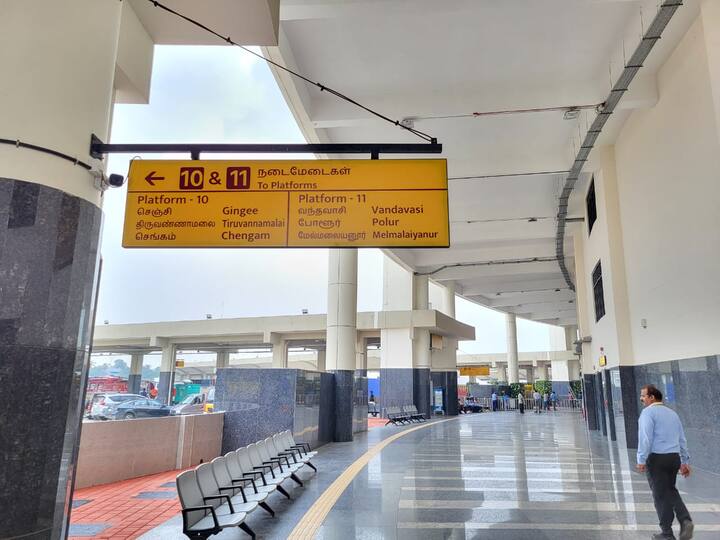 பளிச் பளிச்சென இருக்கும் கிளாம்பாக்கம் பேருந்து நிலையத்தின் நடைமேடை
