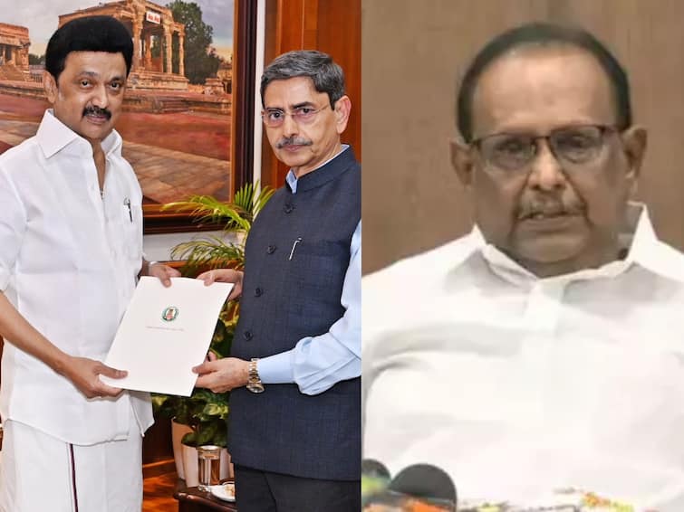 Cm stalin meets governor rn ravi at rajbhavan for Approval of bills in chennai after minister ragupathi press meet Minister Ragupathi: ஆளுநர் ரவி உடனான சந்திப்பில் பேசப்பட்டது என்ன? அமைச்சர் ரகுபதி பரபர விளக்கம்!