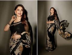 Madhuri Dixit Photo: બ્લેક સાડીમાં જોવા મળ્યો માધુરી દીક્ષિતનો ક્લાસી લુક, ધક ધક ગર્લે ફેન્સના ધબકારા વધાર્યા