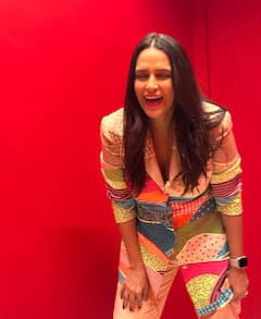 Neha Dhupia Turns Heads In Vibrant Pantsuit; SEE PICS