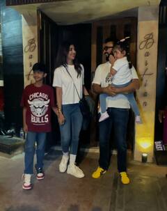 Shilpa Shetty Pics: फैमिली संग आउटिंग पर निकलीं शिल्पा शेट्टी, पति और बेटी के साथ ट्विनिंग कपड़ों में कैफे के बाहर हुईं स्पॉट