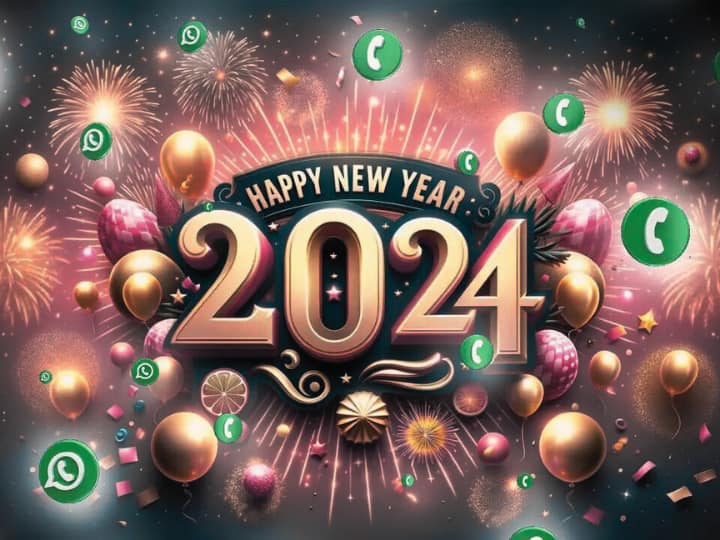 WhatsApp Happy New Year 2024 Sticker here is how to download and send people WhatsApp: 2024 वाले मजेदार स्टिकर आपको यहां मिलेंगे, फैमिली और फ्रेंड्स के बीच कीजिए शेयर 