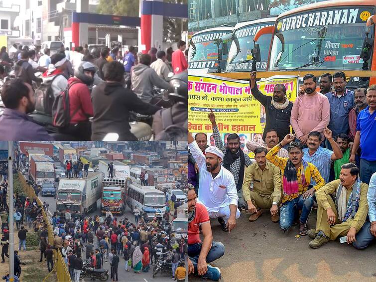 Long Queues At Fuel Pumps As Truck, Bus Drivers continue Protest Against New Law On Hit And Run Cases Across States Trouble For People As Truck, Bus Drivers Continue Protest Against New Law On Hit And Run Cases