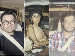 Pics: आयरा के प्री-वेडिंग फंक्शन के बाद बेटे संग स्पॉट हुए Aamir Khan, साड़ी में दिखा Kiran Rao का एलिगेंट लुक