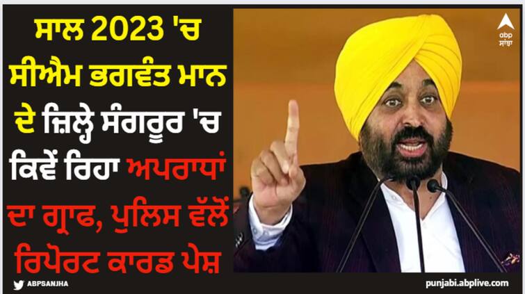 punjab cm bhagwant mann shows punjab govt last year 2023 report card see here Sangrur News: ਸਾਲ 2023 'ਚ ਸੀਐਮ ਭਗਵੰਤ ਮਾਨ ਦੇ ਜ਼ਿਲ੍ਹੇ ਸੰਗਰੂਰ 'ਚ ਕਿਵੇਂ ਰਿਹਾ ਅਪਰਾਧਾਂ ਦਾ ਗ੍ਰਾਫ, ਪੁਲਿਸ ਵੱਲੋਂ ਰਿਪੋਰਟ ਕਾਰਡ ਪੇਸ਼