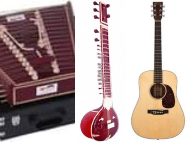 In all three sitar guitar and veena music is produced from strings yet