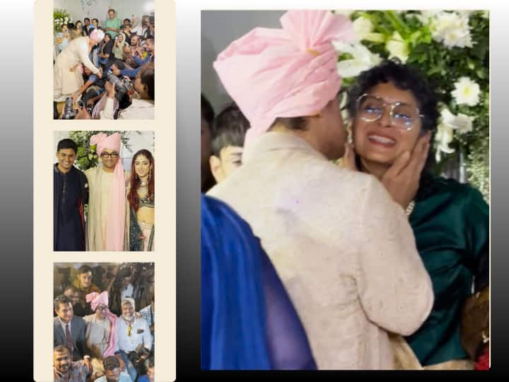 Ira khan nupur shikhare wedding highlights aamir khan kissed ex wife kiran rao hand shake posed with paparazzi Ira-Nupur Wedding: आमिर खान ने किरण राव को किया किस! बेटी आयरा खान की शादी में ऐसे लाइमलाइट में रहे मिस्टर परफेक्शनिस्ट