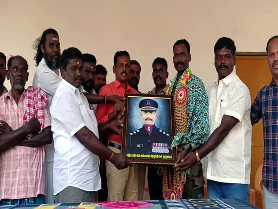 இந்திய ராணுவத்தில் கேப்டன்..! 28 ஆண்டுக்கு பின் சொந்த ஊர் திரும்பியவருக்கு கிராம மக்கள் உற்சாக வரவேற்பு