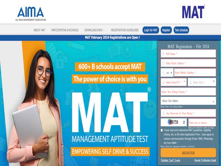 AIMA MAT February 2024 Exam From Feb 25 Registrations On mat.aima.in Management AIMA MAT February 2024 Exam: Registration Process Begins On mat.aima.in - Here’s How To Apply