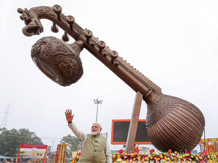 Prime Minister Narendra Modi at the Lata Mangeshkar Chowk, in Ayodhya. (Photo: PTI)