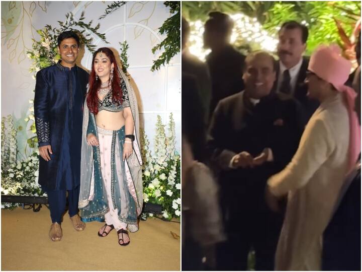 ira khan nupur shikhare wedding aamir khan welcomed guests mukesha ambani nita ambani video viral Ira khan-Nupur Shikhare Wedding: आमिर की लाडली आयरा की शादी में पहुंचा अंबानी परिवार, दुल्हन के माता-पिता ने यूं किया स्वागत