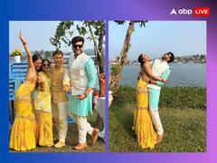 Karan-Tejasswi Pics: दोस्त की  हल्दी में लवबर्ड करण कुंद्रा-तेजस्वी प्रकाश ने मचाया धमाल, येलो साड़ी में बॉयफ्रेंड के साथ पोज देती दिखीं एक्ट्रेस