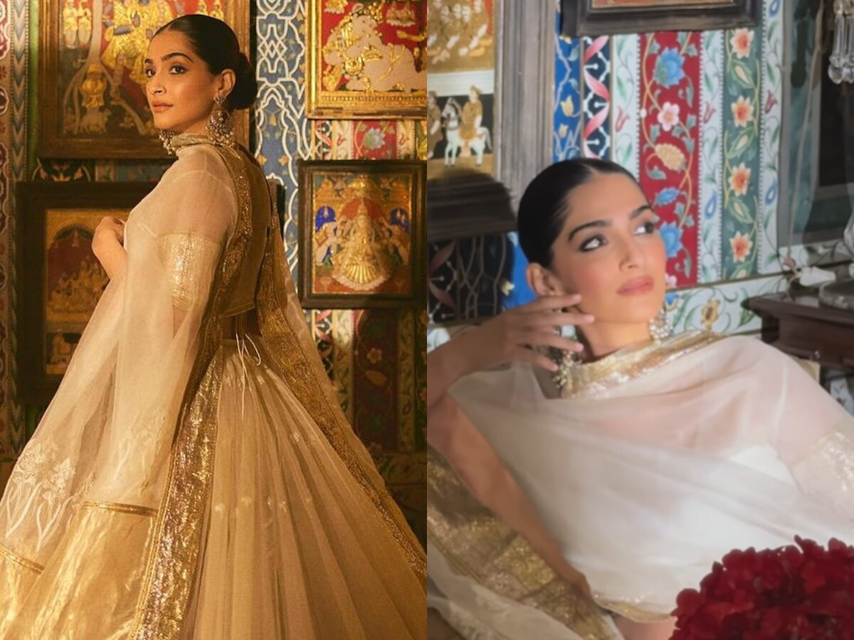 Sonam Kapoor-Anand Ahuja wedding reception | Indian dresses, Wedding  reception dress, Reception dress indian