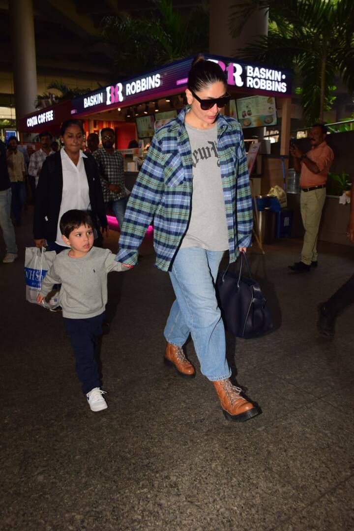 सैफ और करीना  की एयरपोर्ट से बाहर आने की तस्वीरें अब सोशल मीडिया पर वायरल हो रही हैं.