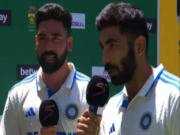 Mohammed Siraj Brings Jasprit Bumrah Translator Starts Speaking In English Viral Video IND vs SA 2nd Test Cape Town Mohammed Siraj Brings Jasprit Bumrah As Translator, Starts Speaking In English Himself- WATCH