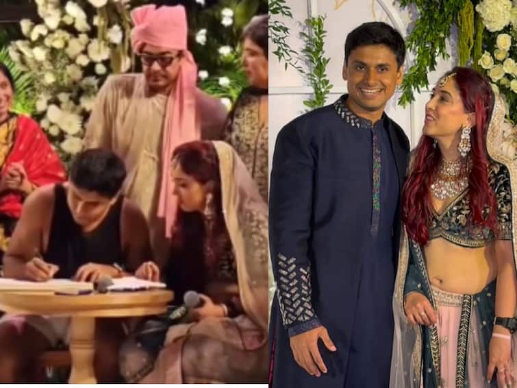ira khan and  nupur shikhare wedding Aamir Khan daughter ask nupur for go shower VIDEO: आमिर खानचा जावई लग्नातील लूकमुळे ट्रोल; बायको स्टेजवरच म्हणाली, 