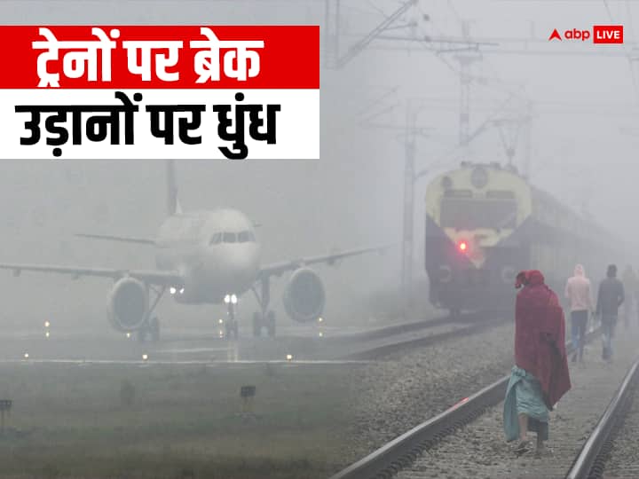 weather news and update delhi ncr up mp fog rain train Flight delayed Trains-flights delayed: 22 शहरों में विजिबिलिटी 200 मीटर से कम, फ्लाइट और ट्रेनें डिले, UP-MP में बारिश से पारा और गिरा