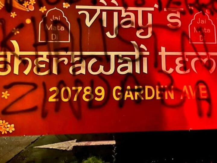 Hindu Temple Vandalised With Pro-Khalistan Graffiti In California, 2nd Incident In Two Weeks Hindu Temple Vandalised With Pro-Khalistan Graffiti In California, 2nd Incident In Two Weeks