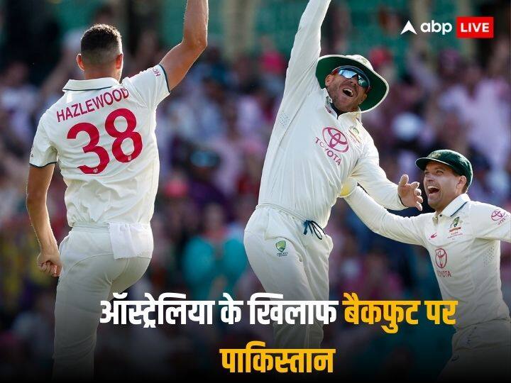 AUS vs PAK Pakistan lead by 82 runs Day 3 Stumps Sydney Josh Hazlewood AUS vs PAK: जोश हेजलवुड ने पाकिस्तान को दिन में दिखाए तारे, टीम ने तीसरे दिन तक गंवाए कुल 7 विकेट