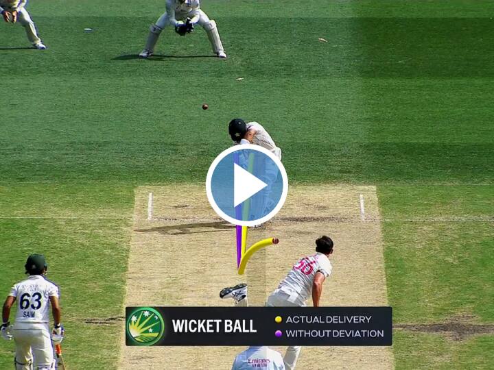 Mitchell Starc bowled beautiful inswinger to Pakistan's Abdullah Shafique that hit stump Watch video PAK vs AUS 3rd Test Watch: मिचेल स्टार्क की 'इन-स्विंगर'ने उड़ाए पाक बल्लेबाज़ के होश, देखें कैसे पलक झपकते ही बिखर गईं गिल्लियां