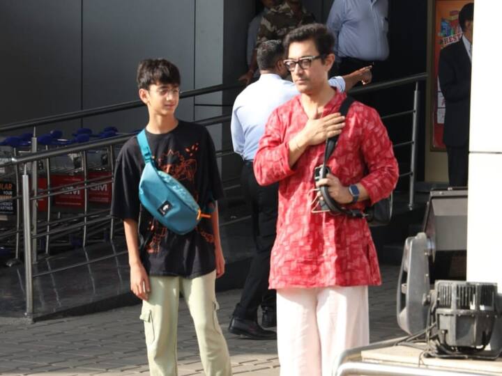 Aamir Khan and his son Azad arrived in Udaipur on Friday, one day before his daughter Ira Khan's traditional wedding.