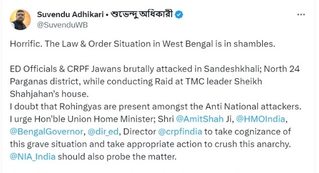 Suvendu Adhikari: তল্লাশিতে গিয়ে আক্রান্ত ED, অমিত শাহকে ফোন শুভেন্দুর