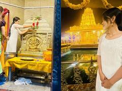 Mirnalini Ravi Photos : வேலூர் தங்க கோயிலில் சுவாமி தரிசனம் செய்த மிருணாளினி ரவி!