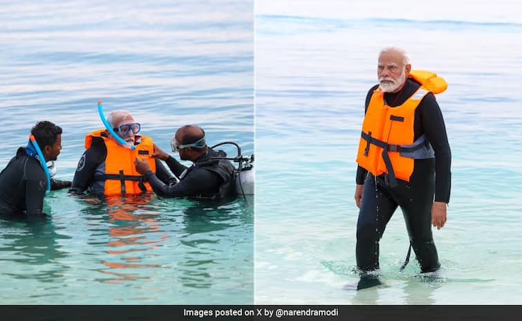 PM Modi in Lakshadweep photo viral Mallikarjun Kharge mocked pm Modi Lakshadweep Photos of Prime Minister Modi in Laksha dweep marathi news PM Modi : 'महापुरुष लक्षद्वीपमध्ये जाऊन फोटो काढू शकतात, मग मणिपूरमध्ये का जात नाहीत?', काँग्रेसचा पंतप्रधान मोदींवर निशाणा