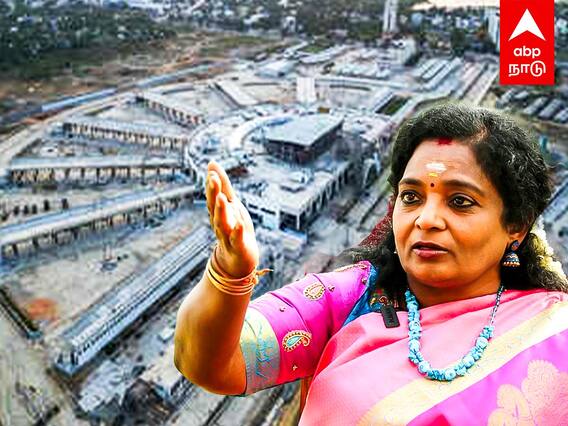 Tamilisai slams DMK - ''நாங்க கட்டின AIRPORT-அ பாருங்க.. நீங்களும் கட்டிருக்கீங்க BUS STAND''