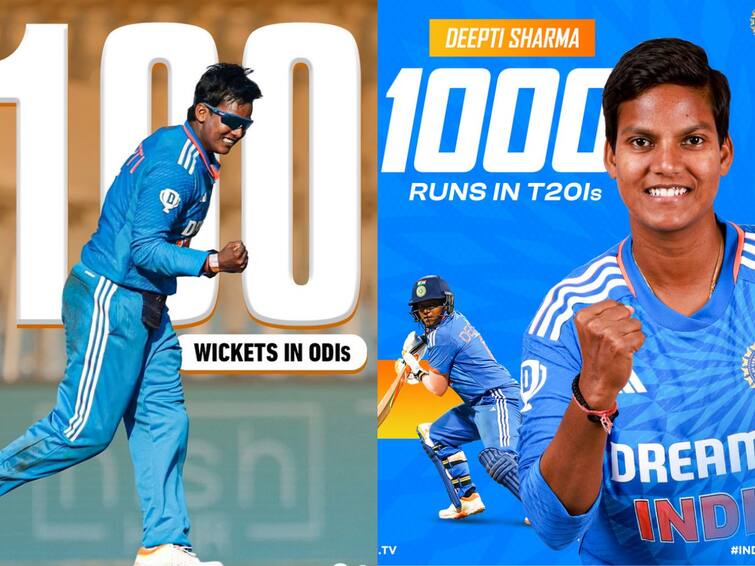 Deepti Sharma Becomes First Indian in Womens Cricket To Score 1000 Runs and Take 100 Wickets in T20 Deepti Sharma: దీప్తి పేరిట అరుదైన రికార్డు- కోహ్లీ, రోహిత్‌కు కూడా సాధ్యం కాలేదు మరి