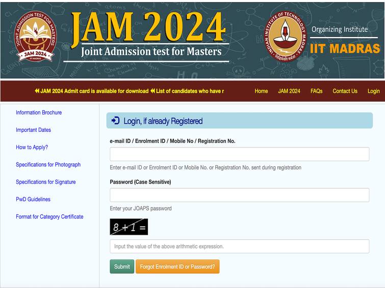 IIT JAM Admit Card 2024 Released On jam.iitm.ac.in Exam On February 11 IIT JAM Admit Card 2024 Released On jam.iitm.ac.in - Download Here