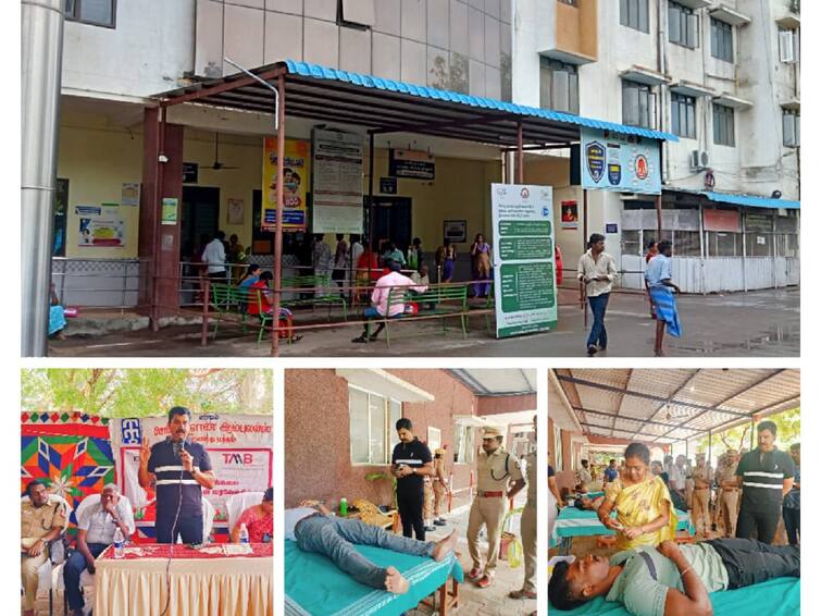 Thoothukudi news Blood shortage in Government Medical College Hospital District Police came to the rescue - TNN அரசு  மருத்துவமனையில் ரத்தத்திற்கு தட்டுப்பாடு - களம் இறங்கி கை கொடுத்த தூத்துக்குடி மாவட்ட காவல்துறை