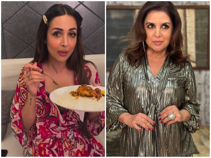 farah khan pre birthday party at jhalak dikhhla jaa set malaika arora raveena tandon eat delicious food from arjun kapoor Farah Khan के प्री बर्थडे सेलिब्रेशन के लिए Malaika Arora ने बॉयफ्रेंड Ajrun Kapoor के घर से मंगवाया खाना? वायरल वीडियो में खुल गई पोल