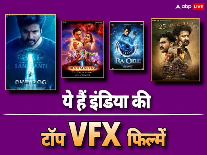 Top Indian VFX Films: साउथ फिल्म अयलान का हाल ही में ट्रेलर रिलीज हुआ है. जिसे देखने को बाद हर कोई इसके VFX की तारीफ कर रहा है. चलिए आज आपको बताते हैं और किन-किन फिल्मों में VFX का इस्तेमाल किया गया.