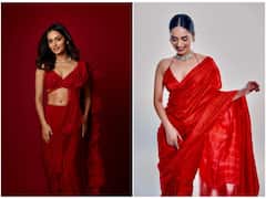 Manushi Chillar Aces The Red Hot Look In A Saree, SEE PICS