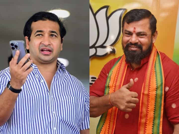 Maharashtra BJP MLA Nitesh Rane and Telangana T Raja Singh FIR for hate speeches during Hindu Jan Aakrosh rally in Solapur Maharashtra News: BJP विधायक नीतेश राणे और राजा सिंह के खिलाफ केस दर्ज, रैली में नफरती भाषण देने का आरोप 