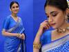 Keerthy Suresh Photos : “மேகமோ அவள்..” நீல நிற புடவை அணிந்து போஸ் கொடுக்கும் கீர்த்தி சுரேஷ்!