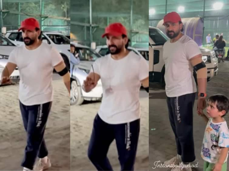 Saif Ali Khan Gets Upset As Paparazzi Clicks Photos Of His Son Jeh After Football Game VIDEO:  'मुलं फुटबॉल खेळत आहेत आणि तुम्ही...'; पापाराझीवर भडकला  सैफ अली खान