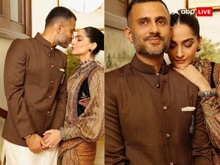Sonam Kapoor-Anand Ahuja Romantic Pics: बॉलीवुड की फैशन क्वीन सोनम कपूर हाल ही में अपने पति संग डेट पर पहुंची. जिसकी रोमांटिक तस्वीरें उन्होंने सोशल मीडिया पर शेयर की हैं.