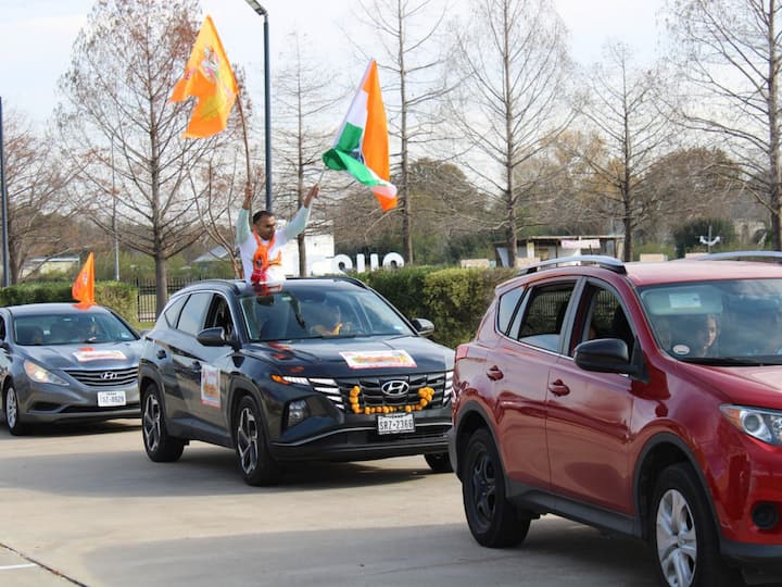 Hindu Americans hold car rally in Houston ahead of Ram temple's consecration in Ayodhya Hindus In US Take Out 100-Mile Car Rally Across Houston Ahead Of Ram Temple Event